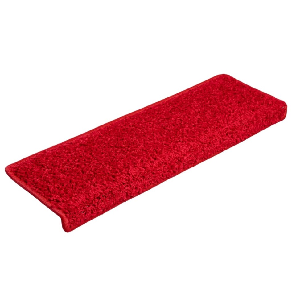 Alfombras de peldaños de escalera 15 uds rojo 65x21x4