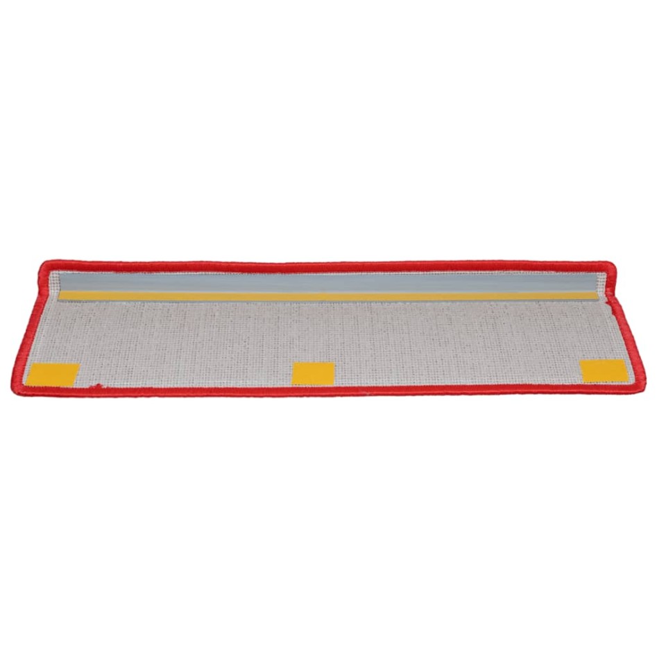 Alfombras de peldaños de escalera 15 uds rojo 65x21x4
