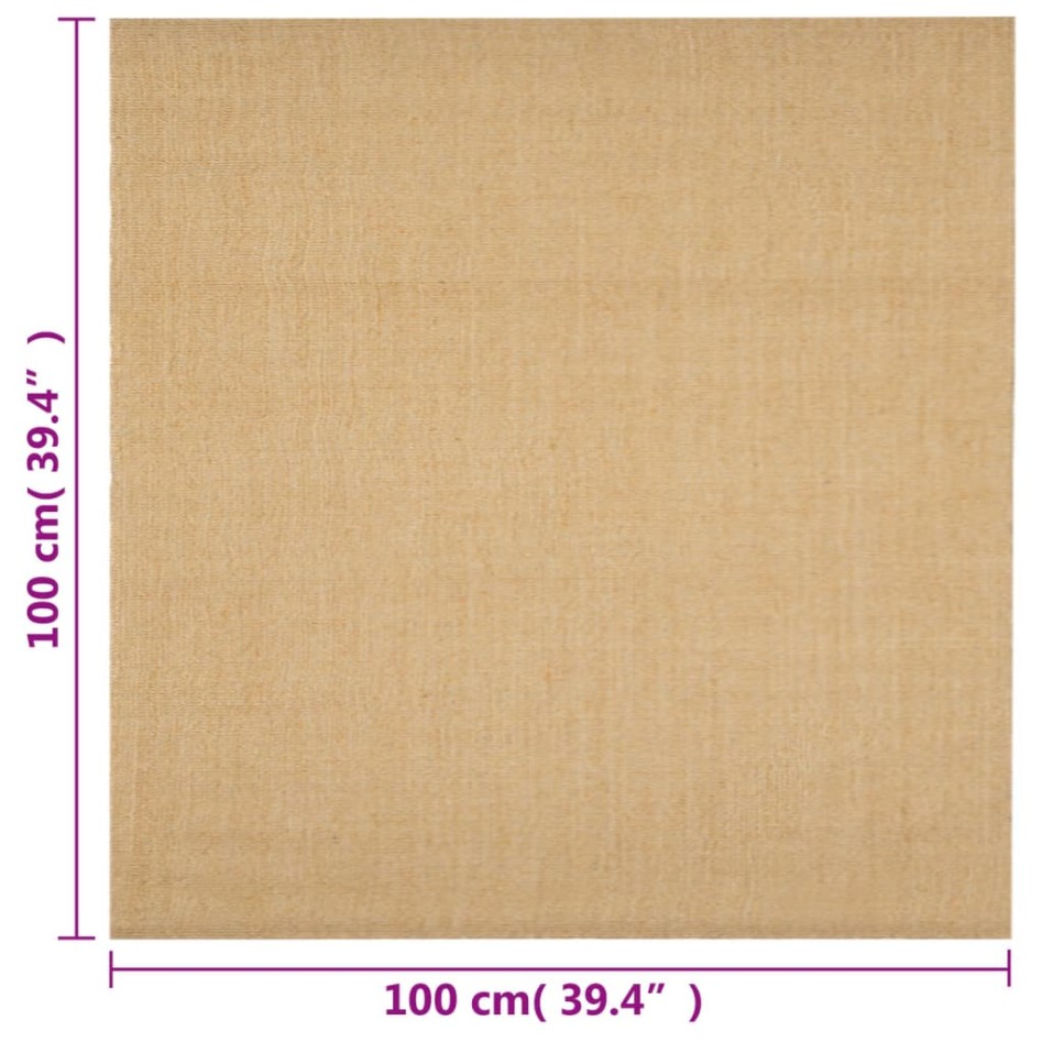 Alfombra de sisal natural 100x100