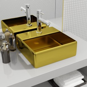 Lavabo con orificio para grifo 38x30x11,5 cm cerámica