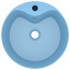 Lavabo lujo con rebosadero cerámica azul claro mate 36x13