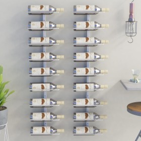 Botellero de pared para 9 botellas 2 unidades hierro