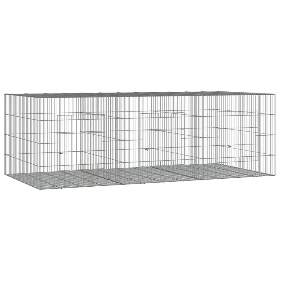 Jaula para conejos 3 paneles hierro galvanizado 163x79x54