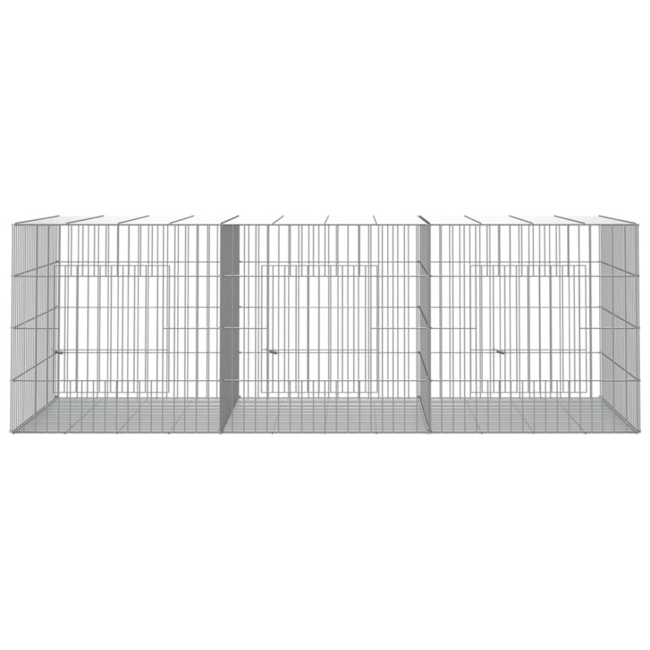 Jaula para conejos 3 paneles hierro galvanizado 163x79x54