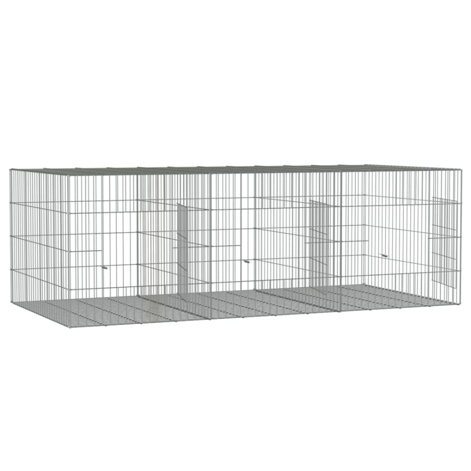 Jaula para conejos 3 paneles hierro galvanizado 163x79x54
