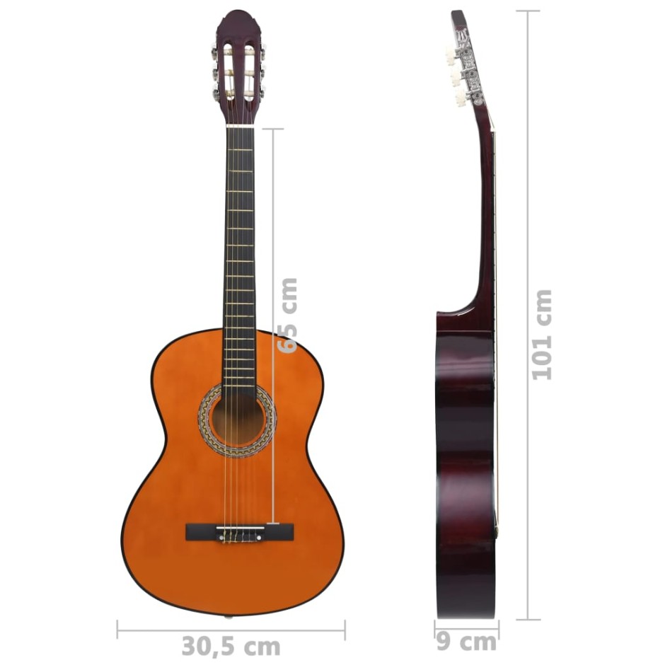 Guitarra clásica para principiantes madera tilo negro 4/4