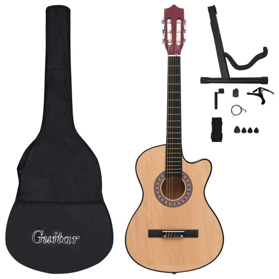 Set de guitarra acústica 12 piezas con cutaway 6 cuerdas