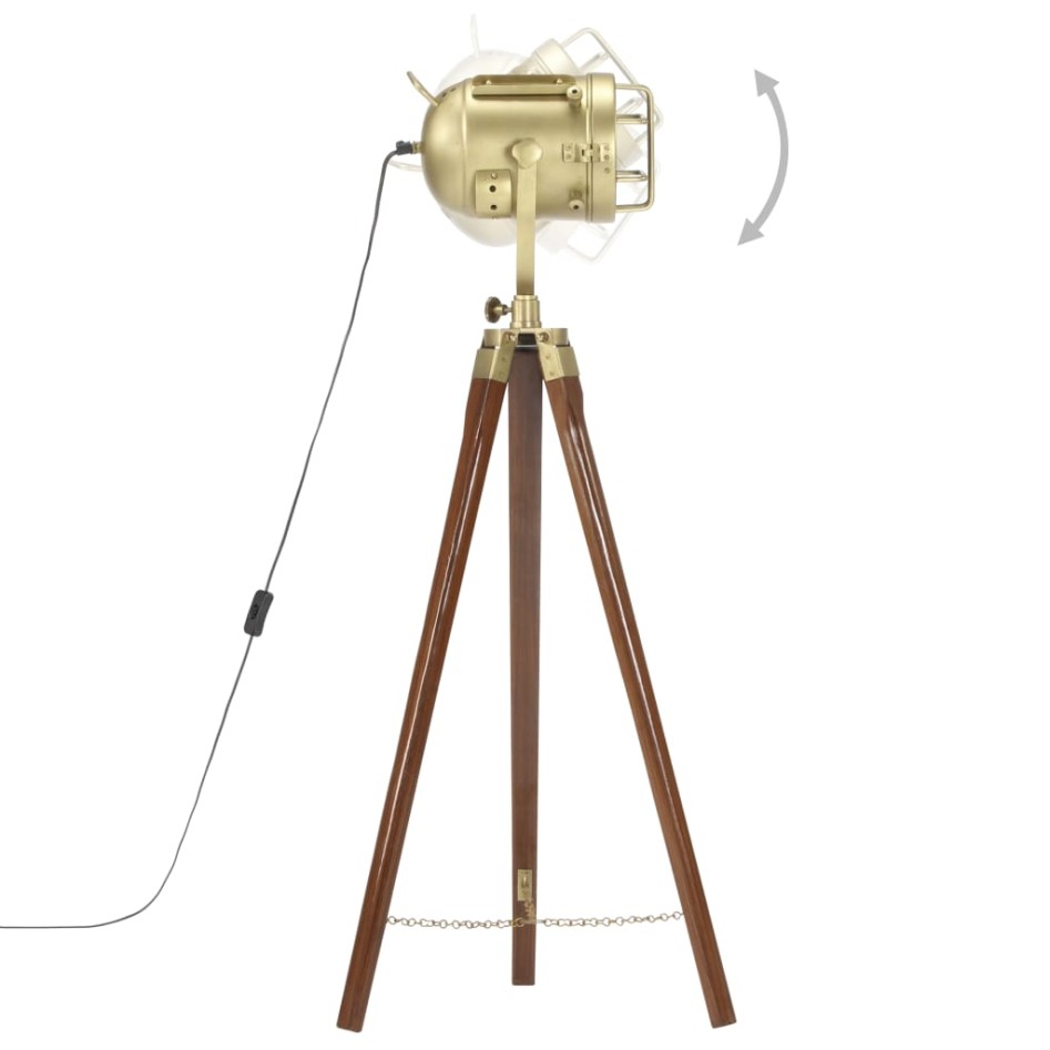 Lámpara de suelo con trípode madera maciza de mango 97