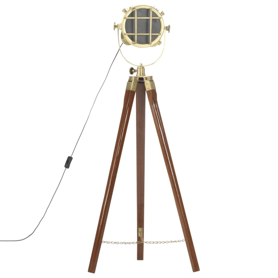 Lámpara de suelo con trípode madera maciza de mango 97