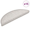 Alfombrillas autoadhesivas sisal 15 uds platina 56x17x3 cm