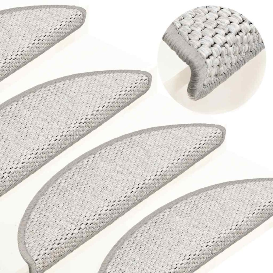 Alfombrillas autoadhesivas sisal 15 uds platina 56x17x3