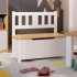 Banco de almacenaje para niños MDF blanco y beige 60x30x55