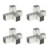 Conectores de postes en X 4 uds metal galvanizado 71x71