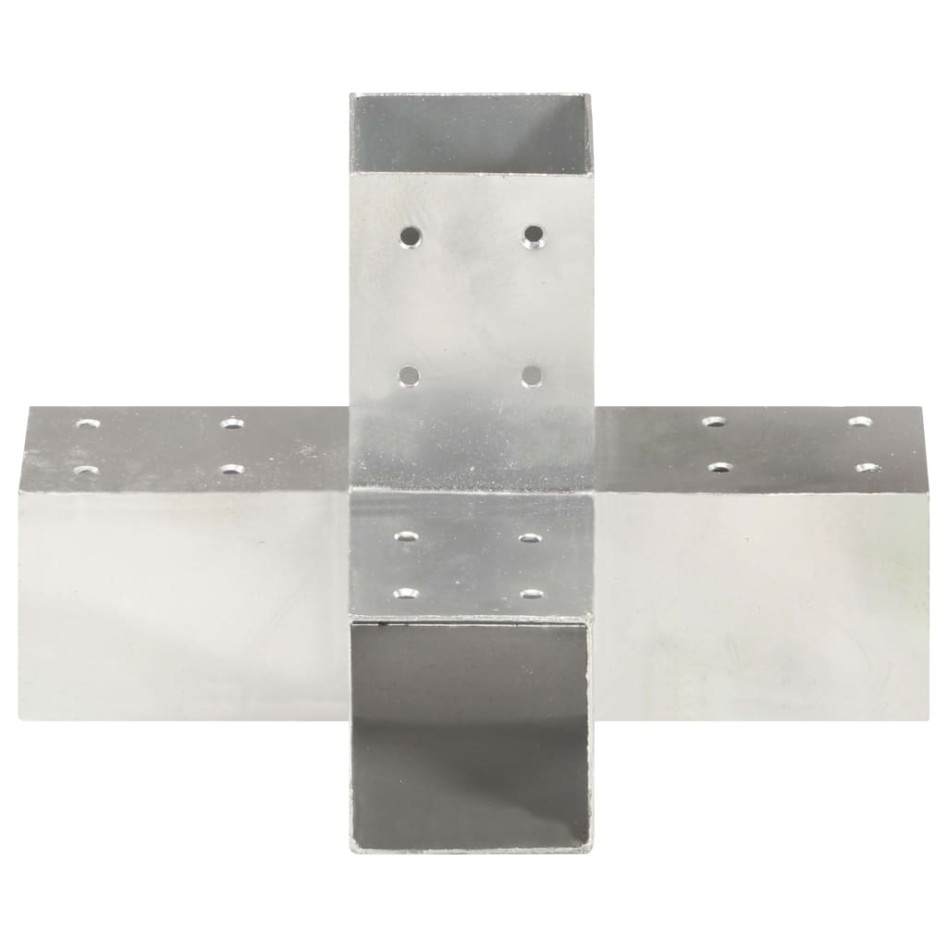 Conectores de postes en X 4 uds metal galvanizado 71x71