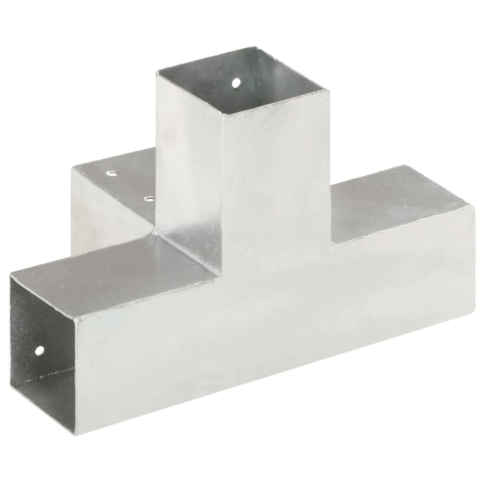 Conectores de postes en X 4 uds metal galvanizado 71x71