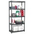 Estante de almacenaje 5 niveles negro plástico 85x40x185