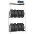 Estantería para neumáticos 2 niveles acero plata 110x40x180