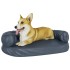 Cama para perros de espuma cuero sintético azul oscuro 75x53