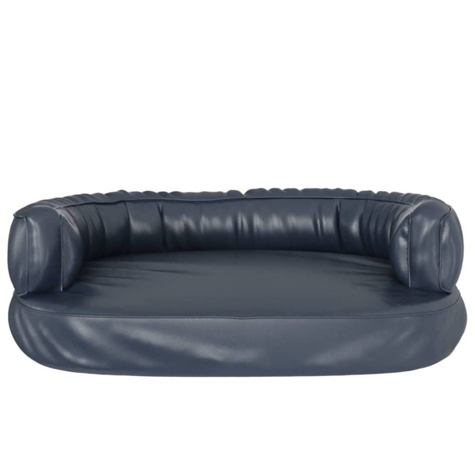 Cama para perros de espuma cuero sintético azul oscuro 75x53