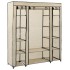 Armario con compartimentos y varillas tela crema 150x45x176