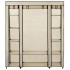 Armario con compartimentos y varillas tela crema 150x45x176
