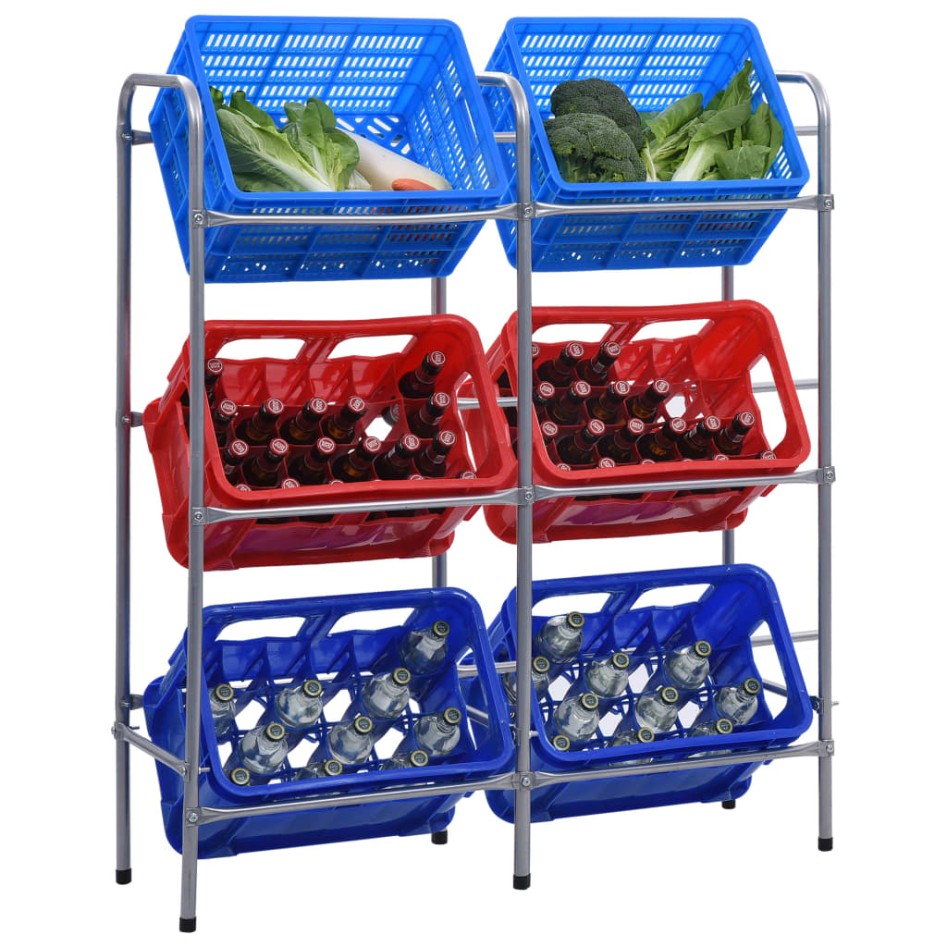 Estantería almacenaje para 6 cajas acero plateado 96x33x116