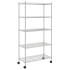 Estante almacenaje 5 niveles ruedas 75x35x155 cm cromado 250