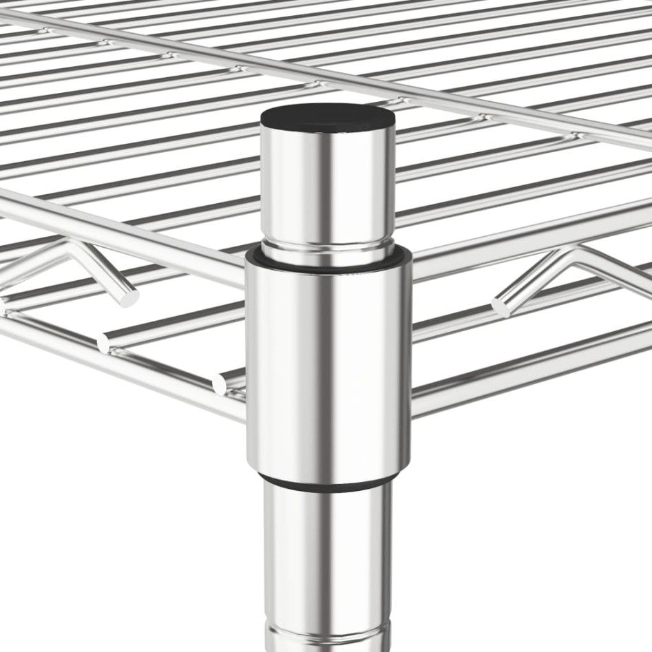 Estante almacenaje 5 niveles ruedas 75x35x155 cm cromado 250