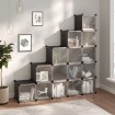 Estantería de cubos con 15 compartimentos y puertas PP negro