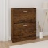 Mueble zapatero madera contrachapada roble ahumado 59x17x81