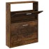 Mueble zapatero madera contrachapada roble ahumado 59x17x81