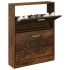 Mueble zapatero madera contrachapada roble ahumado 59x17x81