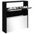 Mueble zapatero con espejo 2 niveles negro 63x17x67