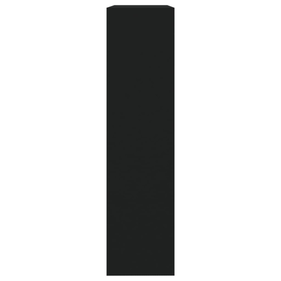 Mueble zapatero con espejo 2 niveles negro 63x17x67