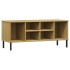 Zapatero patas de metal OSLO madera maciza marrón 106x35x45