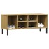 Zapatero patas de metal OSLO madera maciza marrón 106x35x45