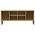 Zapatero patas de metal OSLO madera maciza marrón 106x35x45