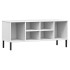 Zapatero con patas metal OSLO madera maciza blanco 106x35x45