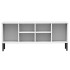 Zapatero con patas metal OSLO madera maciza blanco 106x35x45