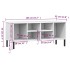 Zapatero con patas metal OSLO madera maciza blanco 106x35x45