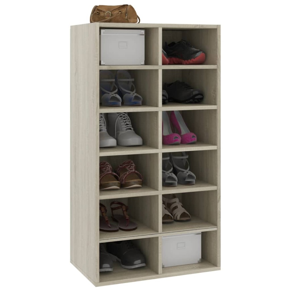 Mueble zapatero de madera contrachapada Sonoma 54x34x100,5