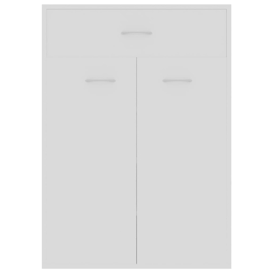 Mueble zapatero de madera contrachapada blanco 60x35x84
