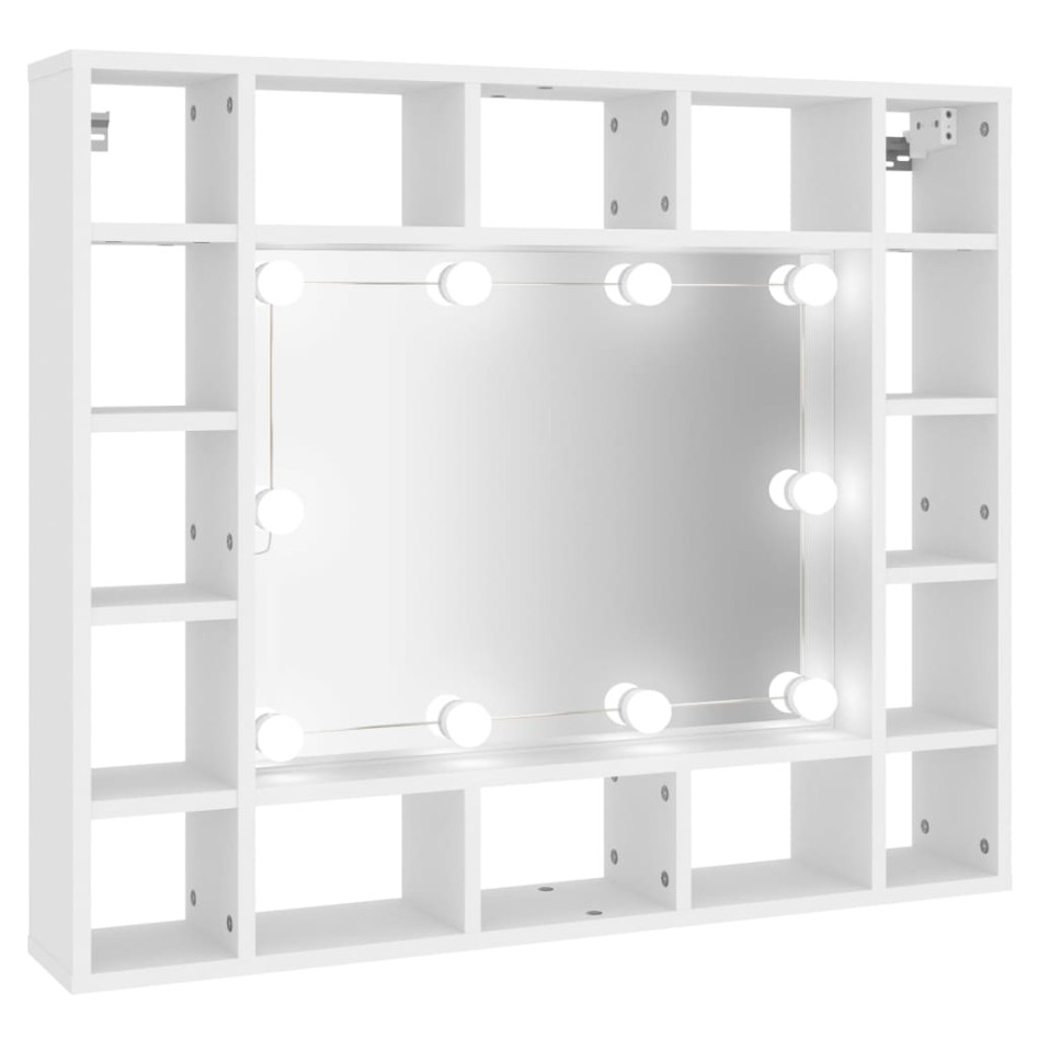 Mueble con espejo y LED blanco 91x15x76,5