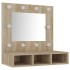 Mueble con espejo y luces LED roble Sonoma 60x31,5x62