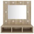 Mueble con espejo y luces LED roble Sonoma 60x31,5x62