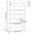 Mueble zapatero de madera contrachapada negro 60x35x105