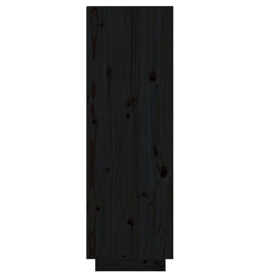 Mueble zapatero de madera maciza de pino negro 30x34x105