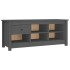 Armario zapatero de madera maciza de pino gris 110x38x45,5