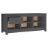 Armario zapatero de madera maciza de pino gris 110x38x45,5