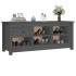 Armario zapatero de madera maciza de pino gris 110x38x45,5